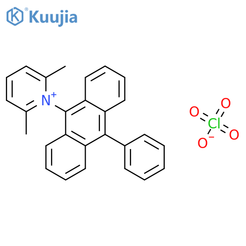 Pyridinium, 2,6-dimethyl-1-(10-phenyl-9-anthracenyl)-, perchlorate structure