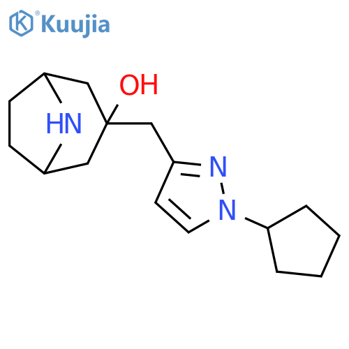 3-(1-cyclopentyl-1H-pyrazol-3-yl)methyl-8-azabicyclo3.2.1octan-3-ol structure