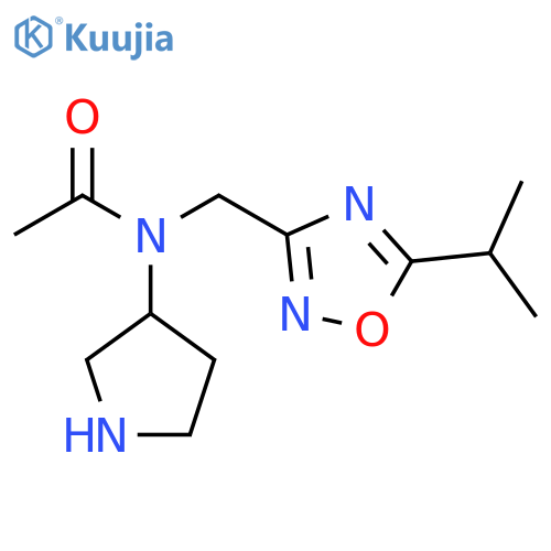 N-{5-(propan-2-yl)-1,2,4-oxadiazol-3-ylmethyl}-N-(pyrrolidin-3-yl)acetamide structure