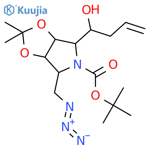 5H-1,3-Dioxolo[4,5-c]pyrrole-5-carboxylic acid, 4-(azidomethyl)tetrahydro-6-[(1S)-1-hydroxy-3-buten-1-yl]-2,2-dimethyl-, 1,1-dimethylethyl ester, (3aS,4S,6S,6aR)- structure