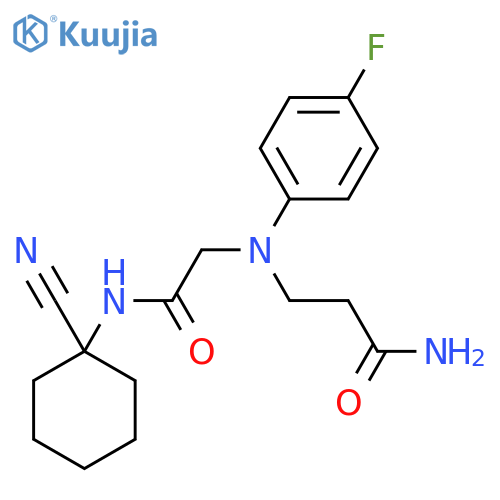 3-({[(1-Cyanocyclohexyl)carbamoyl]methyl}(4-fluorophenyl)amino)propanamide structure