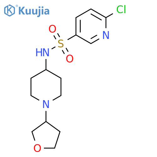 6-chloro-N-[1-(oxolan-3-yl)piperidin-4-yl]pyridine-3-sulfonamide structure