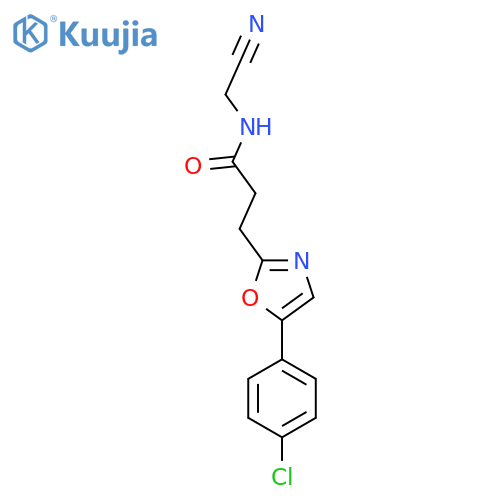 3-5-(4-chlorophenyl)-1,3-oxazol-2-yl-N-(cyanomethyl)propanamide structure
