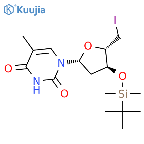 Thymidine, 5'-deoxy-3'-O-[(1,1-dimethylethyl)dimethylsilyl]-5'-iodo- structure