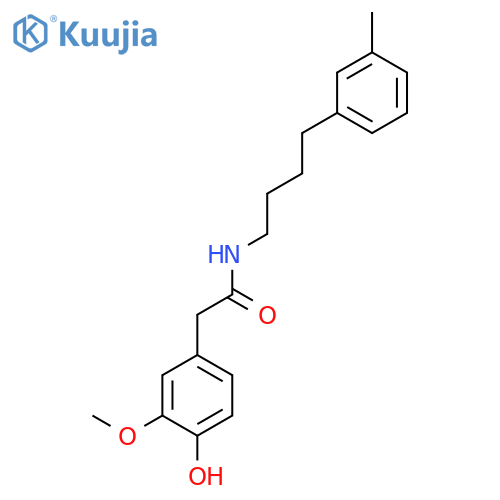 Benzeneacetamide, 4-hydroxy-3-methoxy-N-[4-(3-methylphenyl)butyl]- structure