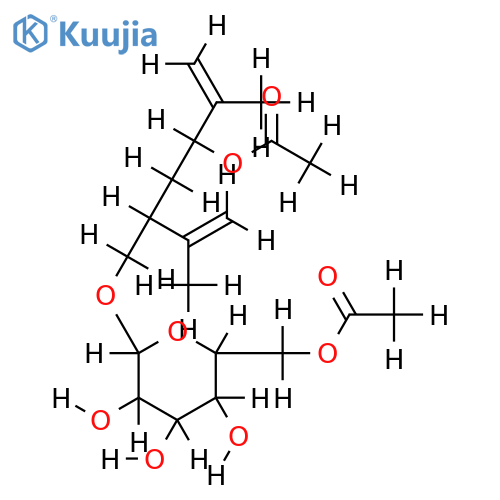5-acetoxy-2,6-dimethyl-3-hydroxymethyl-1,6-heptadiene-9-O-(6'-acetyl-beta-D-glucopyranoside) structure