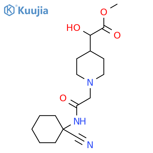 Methyl 2-(1-{[(1-cyanocyclohexyl)carbamoyl]methyl}piperidin-4-yl)-2-hydroxyacetate structure