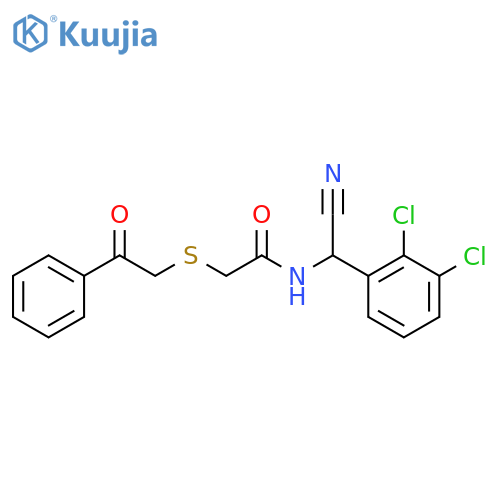 N-[cyano(2,3-dichlorophenyl)methyl]-2-[(2-oxo-2-phenylethyl)sulfanyl]acetamide structure
