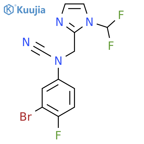 3-bromo-N-cyano-N-{1-(difluoromethyl)-1H-imidazol-2-ylmethyl}-4-fluoroaniline structure