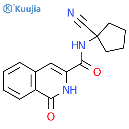 N-(1-cyanocyclopentyl)-1-oxo-1,2-dihydroisoquinoline-3-carboxamide structure