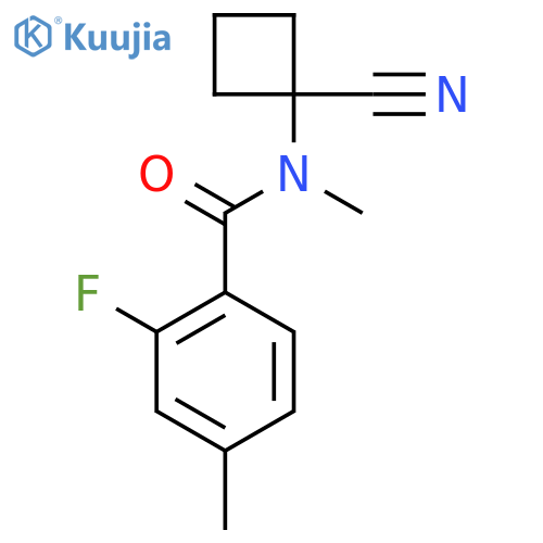 N-(1-cyanocyclobutyl)-2-fluoro-N,4-dimethylbenzamide structure