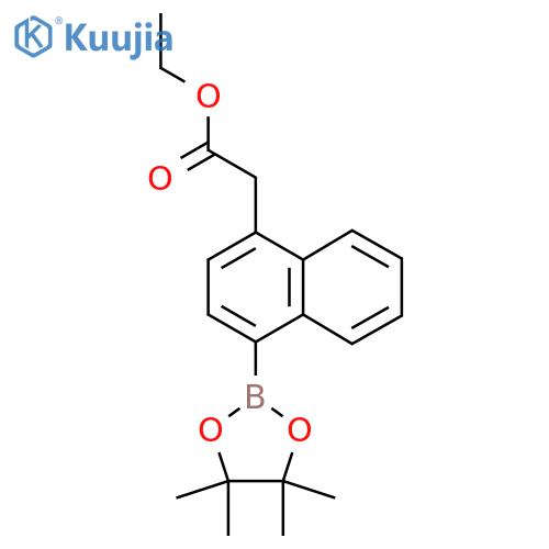 Ethyl 2-[4-(4,4,5,5-tetramethyl-1,3,2-dioxaborolan-2-yl)naphthalen-1-yl]acetate structure