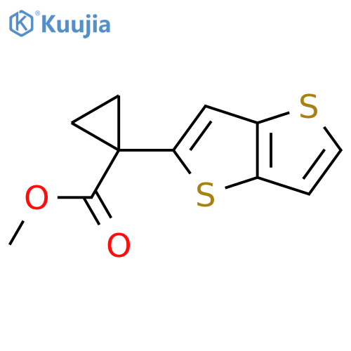 Methyl 1-(thieno[3,2-b]thiophen-2-yl)cyclopropane-1-carboxylate structure