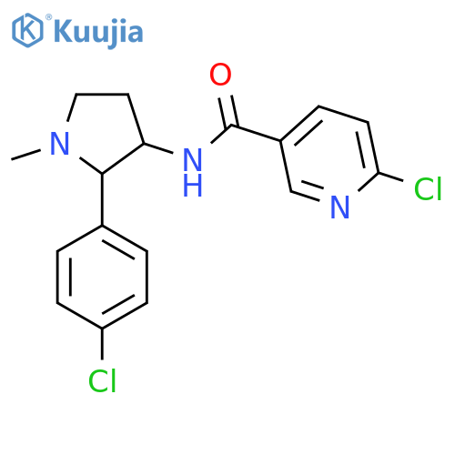 6-chloro-N-[2-(4-chlorophenyl)-1-methylpyrrolidin-3-yl]pyridine-3-carboxamide structure