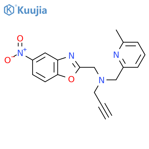[(6-Methylpyridin-2-yl)methyl][(5-nitro-1,3-benzoxazol-2-yl)methyl](prop-2-yn-1-yl)amine structure