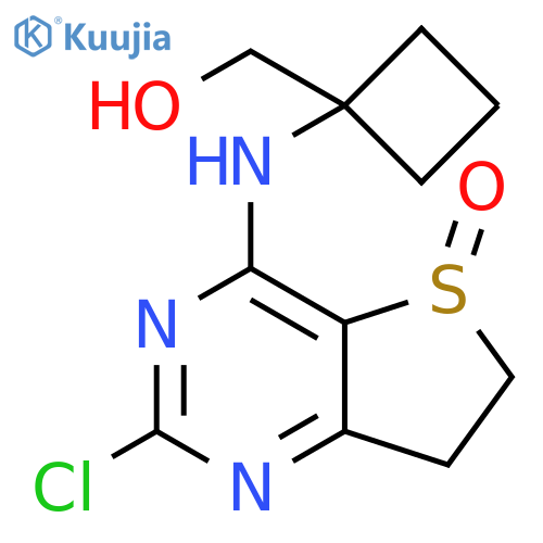 Cyclobutanemethanol, 1-[(2-chloro-6,7-dihydro-5-oxidothieno[3,2-d]pyrimidin-4-yl)amino]- structure
