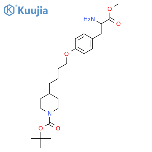 Tert-butyl 4-[4-[4-(2-amino-3-methoxy-3-oxopropyl)phenoxy]butyl]piperidine-1-carboxylate structure