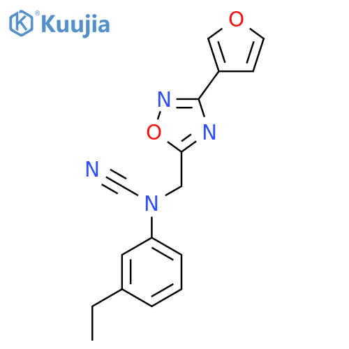 N-cyano-3-ethyl-N-{[3-(furan-3-yl)-1,2,4-oxadiazol-5-yl]methyl}aniline structure
