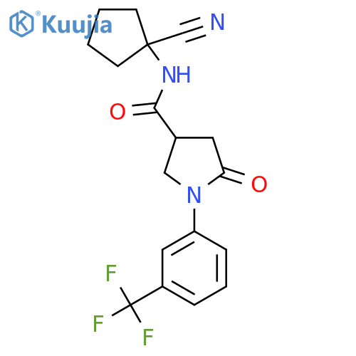 N-(1-cyanocyclopentyl)-5-oxo-1-[3-(trifluoromethyl)phenyl]pyrrolidine-3-carboxamide structure
