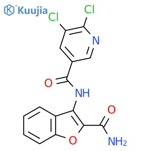 N-(2-carbamoyl-1-benzofuran-3-yl)-5,6-dichloropyridine-3-carboxamide structure