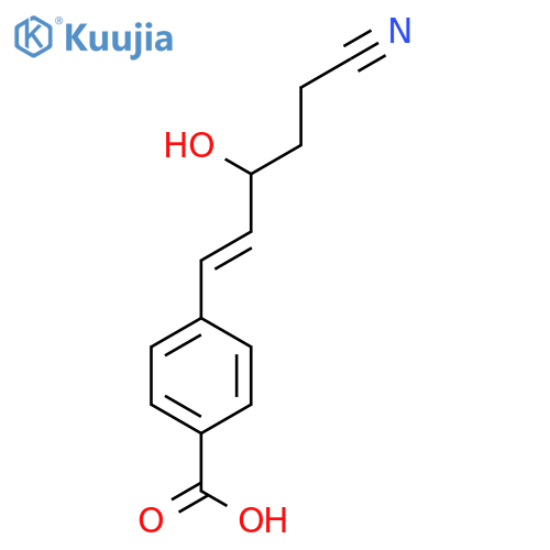 Benzoic acid, 4-(5-cyano-3-hydroxy-1-pentenyl)- structure