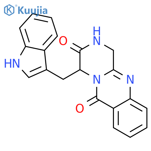 2H-Pyrazino[2,1-b]quinazoline-3,6(1H,4H)-dione,4-(1H-indol-3-ylmethyl)-, (4R)- structure