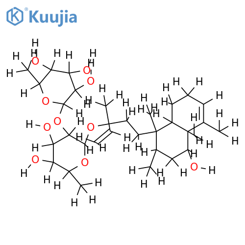 (6S,13S)-cleroda-3,14-diene-6,13-diol 13-O-beta-L-fucopyranosyl-(1-2)-alpha-L-rhamnopyranoside structure