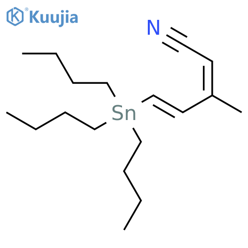 2,4-Pentadienenitrile, 3-methyl-5-(tributylstannyl)-, (2Z,4E)- structure