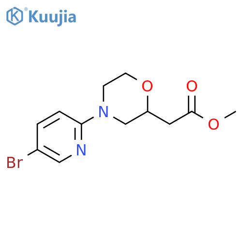 methyl 2-4-(5-bromopyridin-2-yl)morpholin-2-ylacetate structure