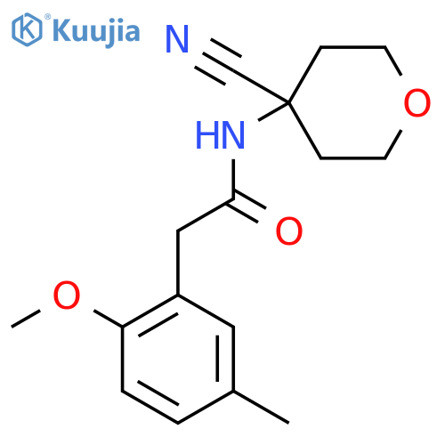 N-(4-cyanooxan-4-yl)-2-(2-methoxy-5-methylphenyl)acetamide structure