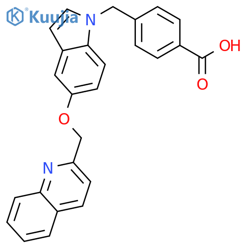 Benzoic acid, 4-[[5-(2-quinolinylmethoxy)-1H-indol-1-yl]methyl]- structure