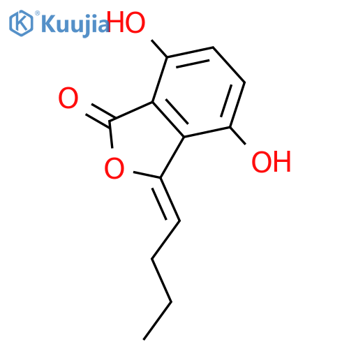 1(3H)-Isobenzofuranone, 3-butylidene-4,7-dihydroxy-, (Z)- structure