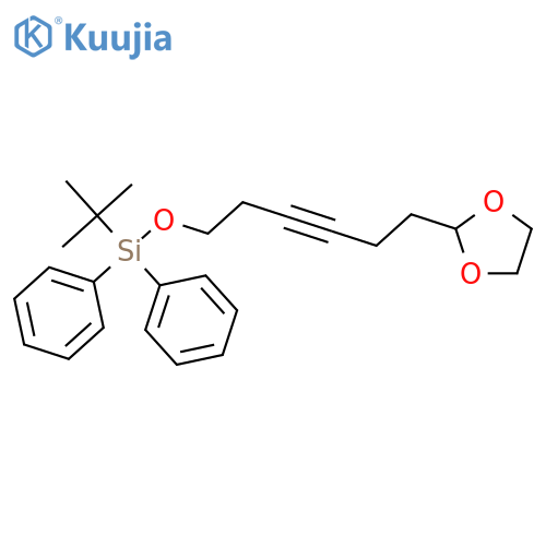 Silane, (1,1-dimethylethyl)[[6-(1,3-dioxolan-2-yl)-3-hexynyl]oxy]diphenyl- structure