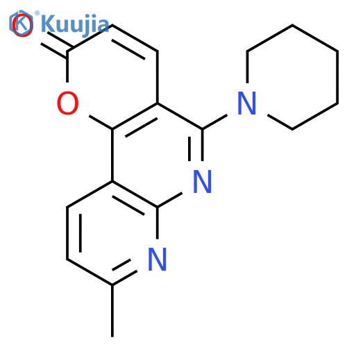 2H-Pyrano[3,2-c][1,8]naphthyridin-2-one, 8-methyl-5-(1-piperidinyl)- structure