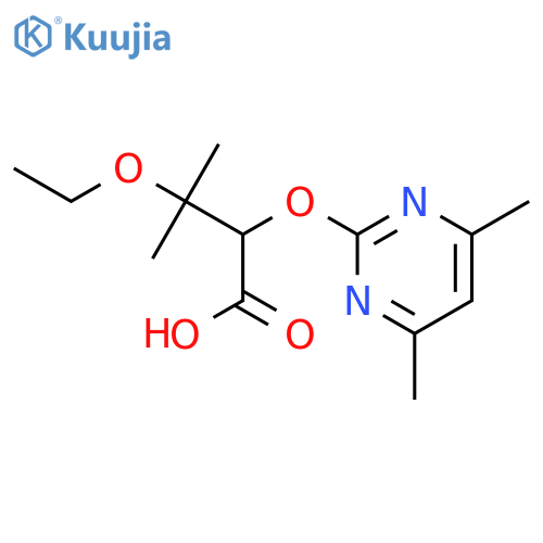 Butanoic acid, 2-[(4,6-dimethyl-2-pyrimidinyl)oxy]-3-ethoxy-3-methyl- structure