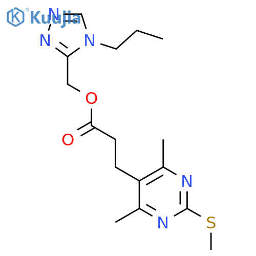 (4-propyl-4H-1,2,4-triazol-3-yl)methyl 3-[4,6-dimethyl-2-(methylsulfanyl)pyrimidin-5-yl]propanoate structure