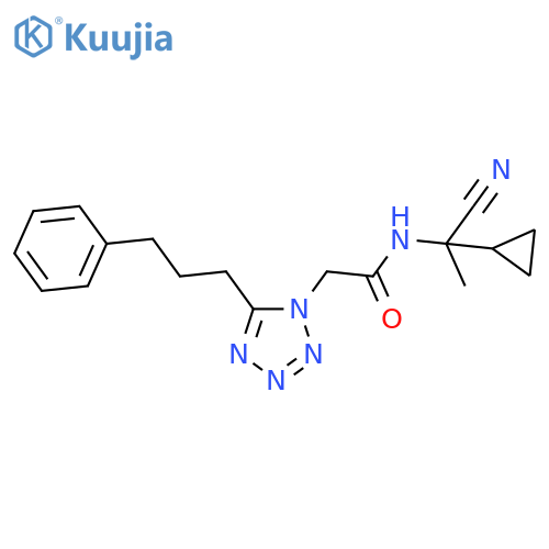 N-(1-cyano-1-cyclopropylethyl)-2-[5-(3-phenylpropyl)-1H-1,2,3,4-tetrazol-1-yl]acetamide structure