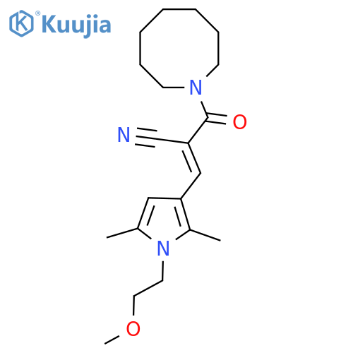 (E)-2-(Azocane-1-carbonyl)-3-[1-(2-methoxyethyl)-2,5-dimethylpyrrol-3-yl]prop-2-enenitrile structure