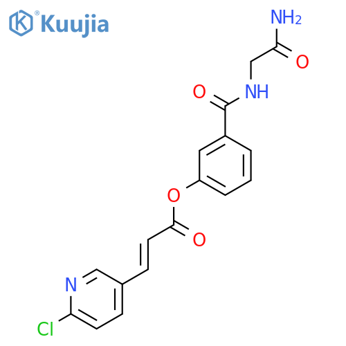 3-[(Carbamoylmethyl)carbamoyl]phenyl 3-(6-chloropyridin-3-yl)prop-2-enoate structure