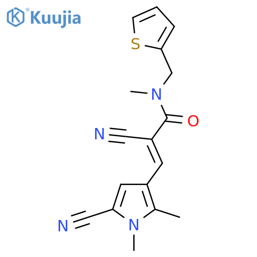 2-cyano-3-(5-cyano-1,2-dimethyl-1H-pyrrol-3-yl)-N-methyl-N-[(thiophen-2-yl)methyl]prop-2-enamide structure