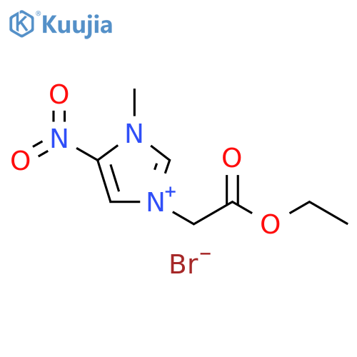 1H-Imidazolium, 1-(2-ethoxy-2-oxoethyl)-3-methyl-4-nitro-, bromide (1:1) structure