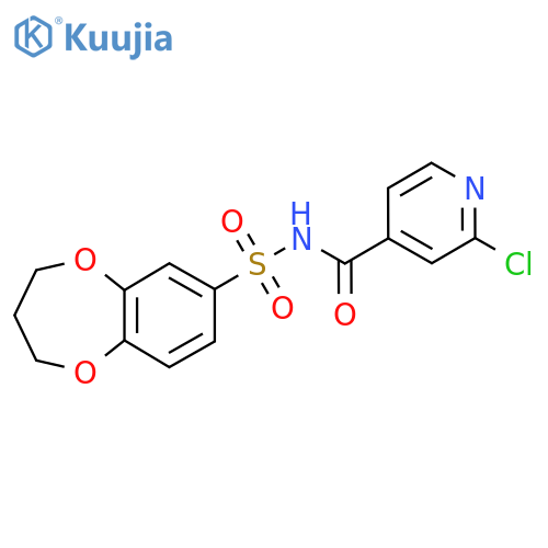 2-chloro-N-(3,4-dihydro-2H-1,5-benzodioxepine-7-sulfonyl)pyridine-4-carboxamide structure