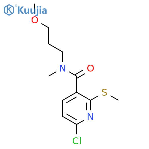 6-chloro-N-(3-methoxypropyl)-N-methyl-2-(methylsulfanyl)pyridine-3-carboxamide structure