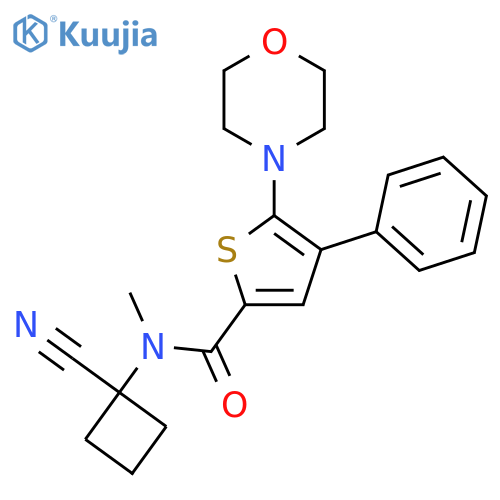 N-(1-cyanocyclobutyl)-N-methyl-5-(morpholin-4-yl)-4-phenylthiophene-2-carboxamide structure