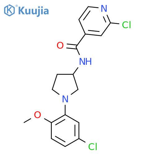 2-chloro-N-[1-(5-chloro-2-methoxyphenyl)pyrrolidin-3-yl]pyridine-4-carboxamide structure