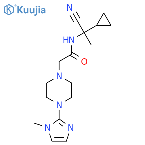 N-(1-cyano-1-cyclopropylethyl)-2-[4-(1-methyl-1H-imidazol-2-yl)piperazin-1-yl]acetamide structure
