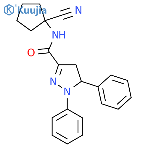 N-(1-cyanocyclopentyl)-1,5-diphenyl-4,5-dihydro-1H-pyrazole-3-carboxamide structure