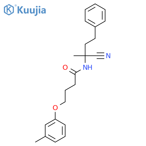 N-(1-cyano-1-methyl-3-phenylpropyl)-4-(3-methylphenoxy)butanamide structure