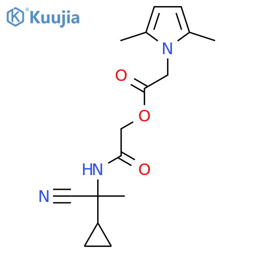 [(1-cyano-1-cyclopropylethyl)carbamoyl]methyl 2-(2,5-dimethyl-1H-pyrrol-1-yl)acetate structure
