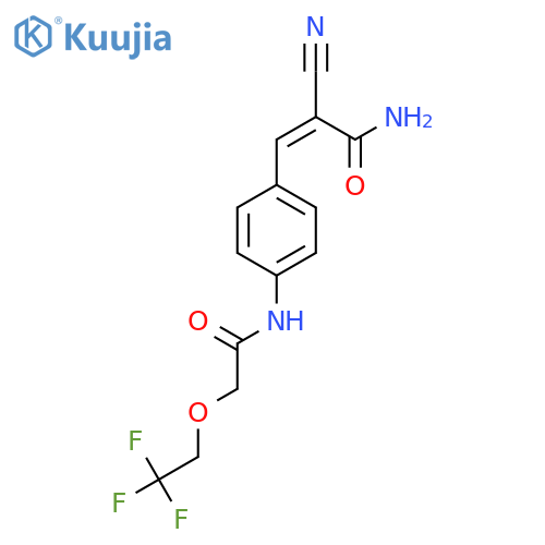 (Z)-2-Cyano-3-[4-[[2-(2,2,2-trifluoroethoxy)acetyl]amino]phenyl]prop-2-enamide structure